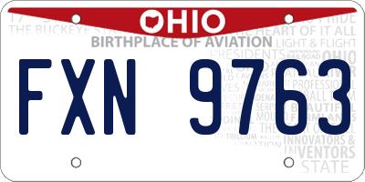 OH license plate FXN9763