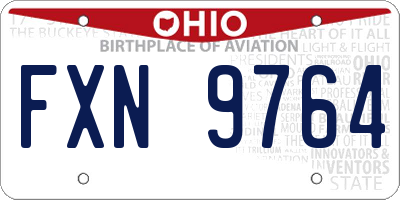 OH license plate FXN9764
