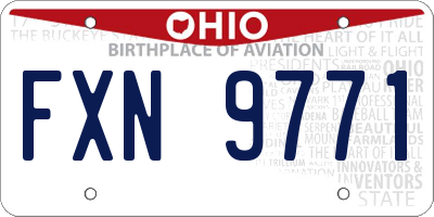 OH license plate FXN9771