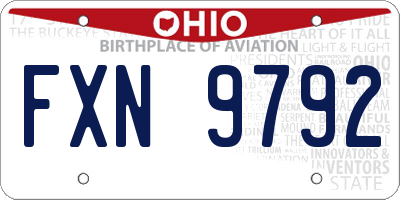 OH license plate FXN9792