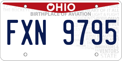 OH license plate FXN9795
