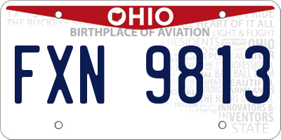 OH license plate FXN9813
