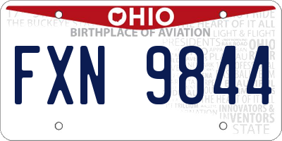 OH license plate FXN9844