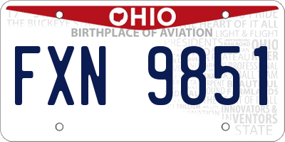 OH license plate FXN9851