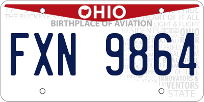 OH license plate FXN9864
