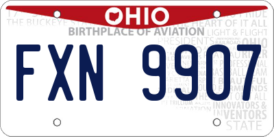 OH license plate FXN9907
