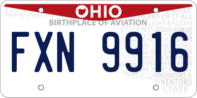 OH license plate FXN9916
