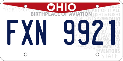 OH license plate FXN9921