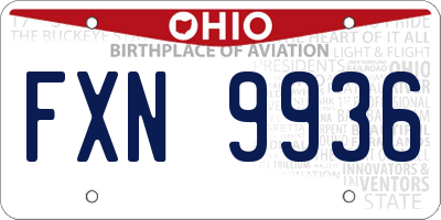 OH license plate FXN9936