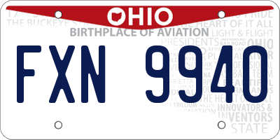 OH license plate FXN9940