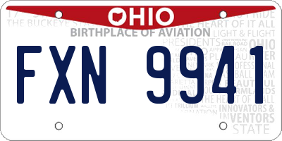 OH license plate FXN9941