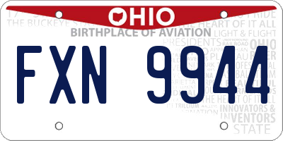 OH license plate FXN9944