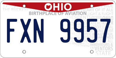 OH license plate FXN9957