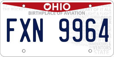 OH license plate FXN9964