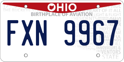 OH license plate FXN9967