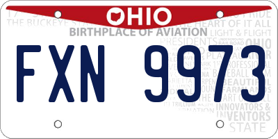 OH license plate FXN9973