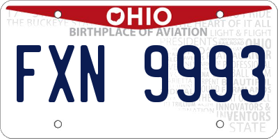 OH license plate FXN9993
