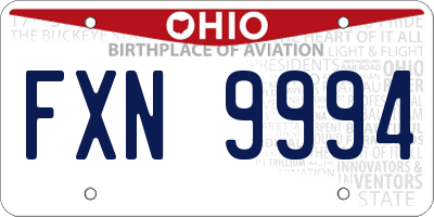 OH license plate FXN9994