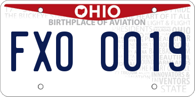 OH license plate FXO0019