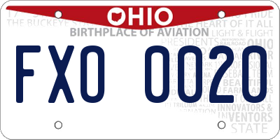 OH license plate FXO0020