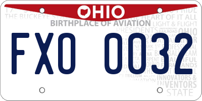 OH license plate FXO0032