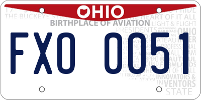 OH license plate FXO0051