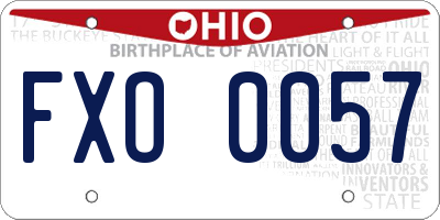 OH license plate FXO0057