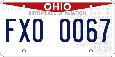 OH license plate FXO0067