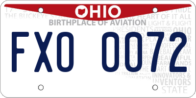 OH license plate FXO0072