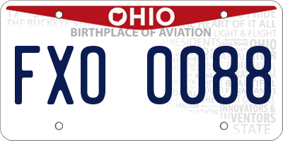 OH license plate FXO0088