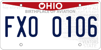 OH license plate FXO0106