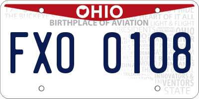 OH license plate FXO0108