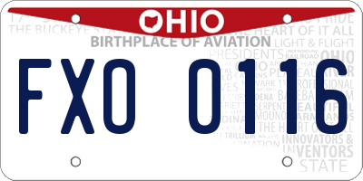 OH license plate FXO0116