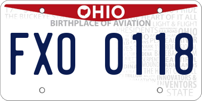 OH license plate FXO0118