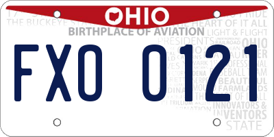 OH license plate FXO0121