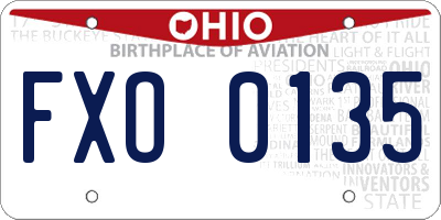 OH license plate FXO0135