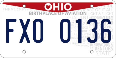 OH license plate FXO0136