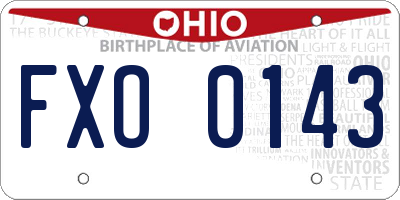 OH license plate FXO0143
