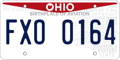 OH license plate FXO0164
