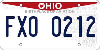 OH license plate FXO0212