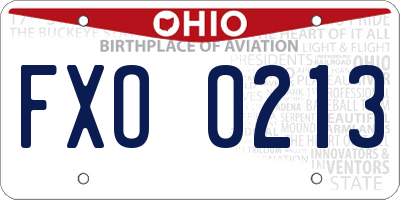 OH license plate FXO0213