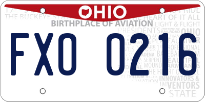 OH license plate FXO0216