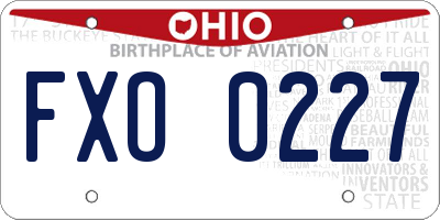 OH license plate FXO0227