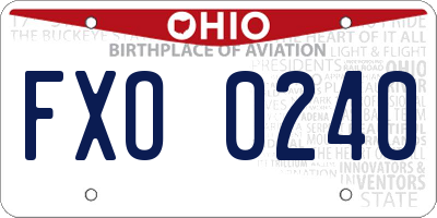 OH license plate FXO0240