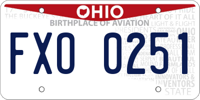 OH license plate FXO0251