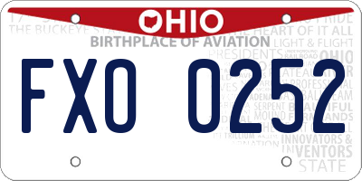 OH license plate FXO0252