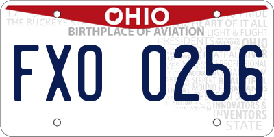 OH license plate FXO0256