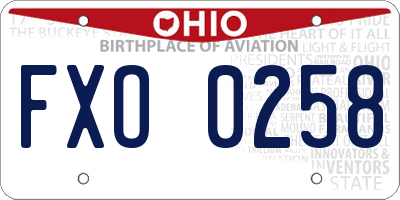 OH license plate FXO0258