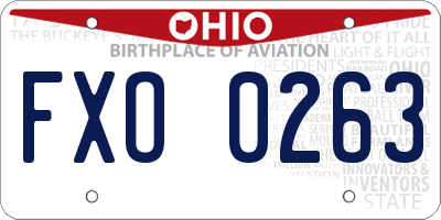 OH license plate FXO0263