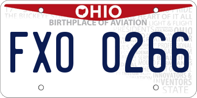OH license plate FXO0266